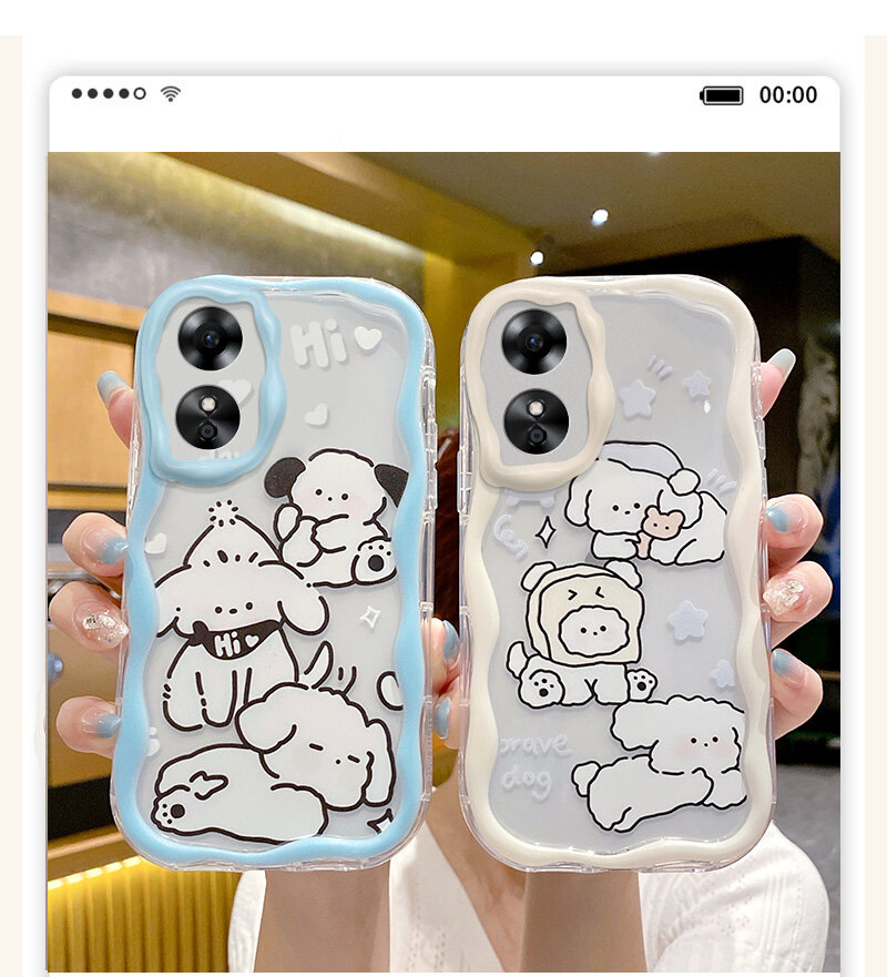 OPPO A17k Case For OPPO A17 / OPPO A17K【New soft case cartoon New Year Style camera protection phone case cover 】