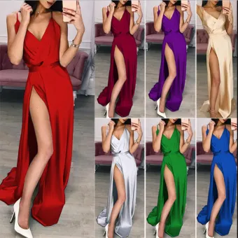 maxi backless evening dress