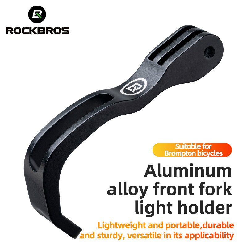 ROCKBROS Light Holder Aluminum Alloy Front Fork Bracket Lightweight Cycling Light Speedometer GoPro Extension Holder MTB Road Bike Accessories