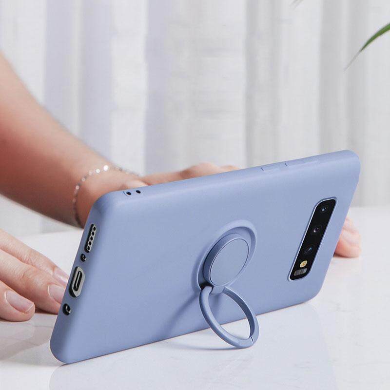 LUOWAN Ốp Lưng Cho Samsung Galaxy Note 20 S23 S22 S21 S20 Ultra S10 S9 S8 Plus Note 9 Note 10 Plus S10E Ốp Lưng Silicon Lỏng Bền Chân Chống Sốc Có Vòng Và Chức Năng Nam Châm Cho Giá Đỡ Xe Hơi