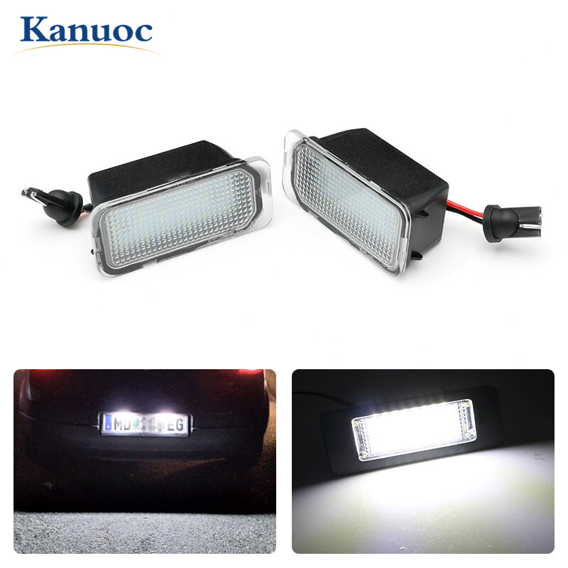 2pcs license number plate lamp light for ford s-max fiesta mk7 focus mk2 mondeo mk4 kuga