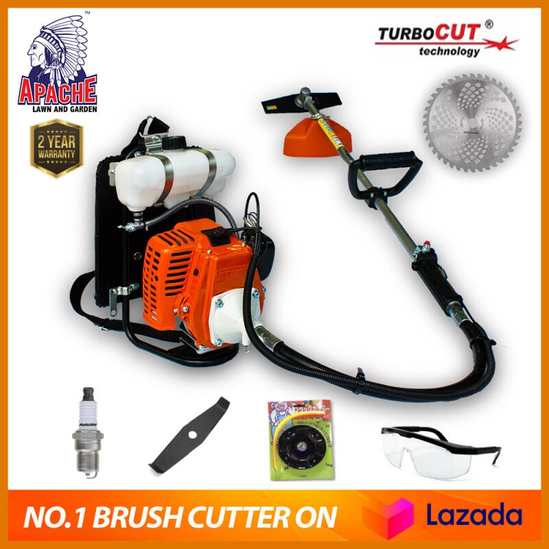 【COMBO SET】APACHE TurboCUT® WB728T | Super Heavy Duty Garden Trimmer | Backpack Brush Cutter | Grass Cutter / Mesin Rumput 32.8cc 2-Stroke + 2 YEAR WARRANTY