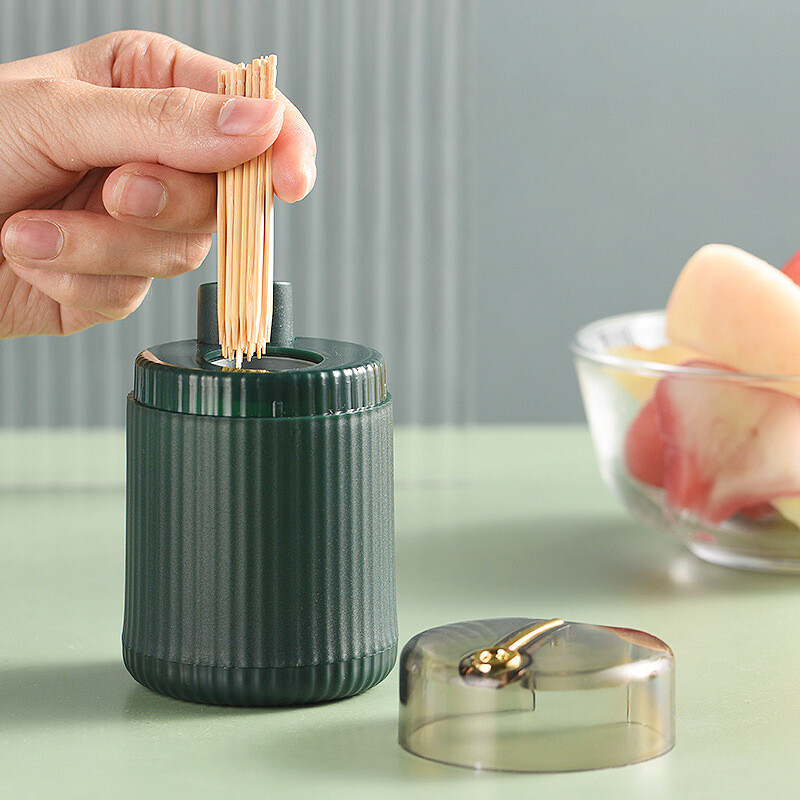 【YIDEA HONGKONG】Toothpick Box Toothpick Dispenser  Automatic Eject Toothpick Jar Holder Household Convenient