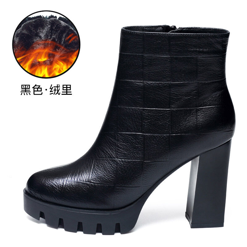 Female Leather Shoes Small Short Boots, Small Black Dots On Leather Shoes