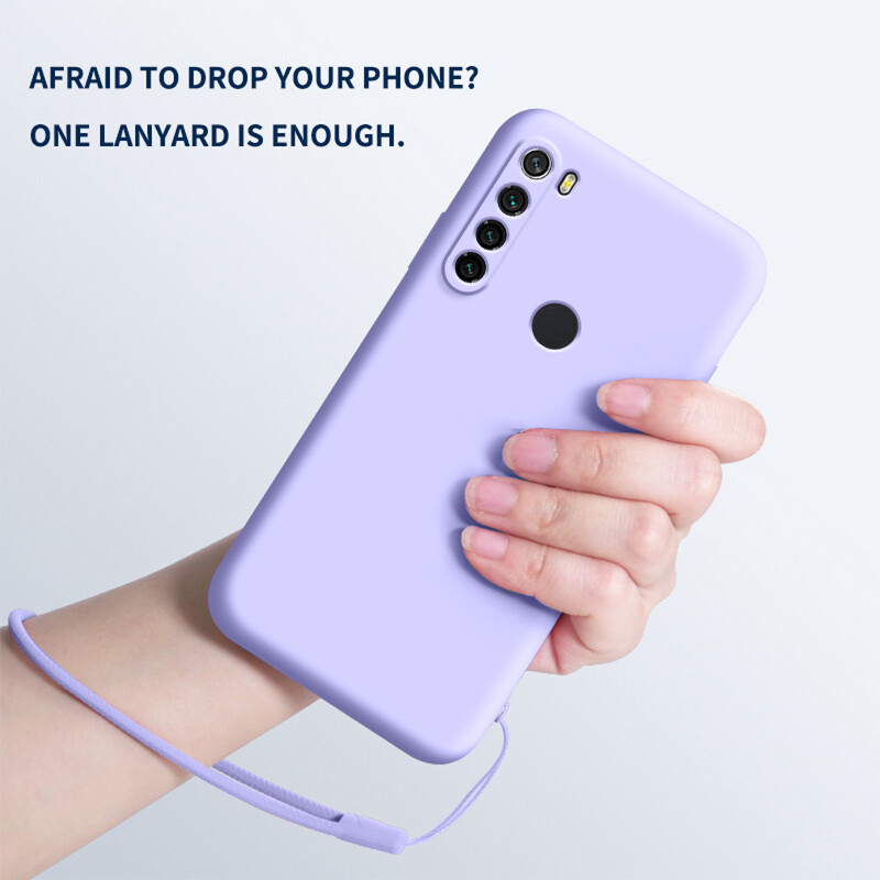 YBD case For Xiaomi Redmi Note 7 Pro Note 8 Accurate camera hole protection Casing ,Thin Soft Liquid Silicone Cover Candy Color Cases with free phone Lanyard