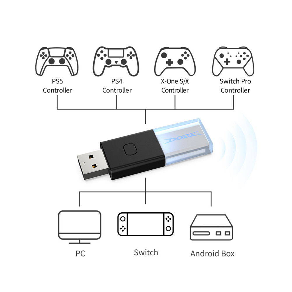 TY-1803 USB Receiver for Switch Xbox One S/X Console Bluetooth-compatible 5.0 Wireless Controller Gamepad Dongle Adapter Gaming Accessories