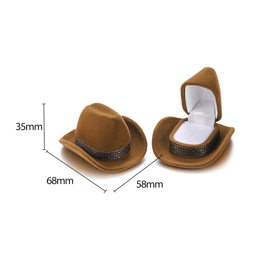 Creative Storage Ring Box Jewelry Gift Box Cartoon Ring Box Ring Box Western Cowboy Hat Ring Box
