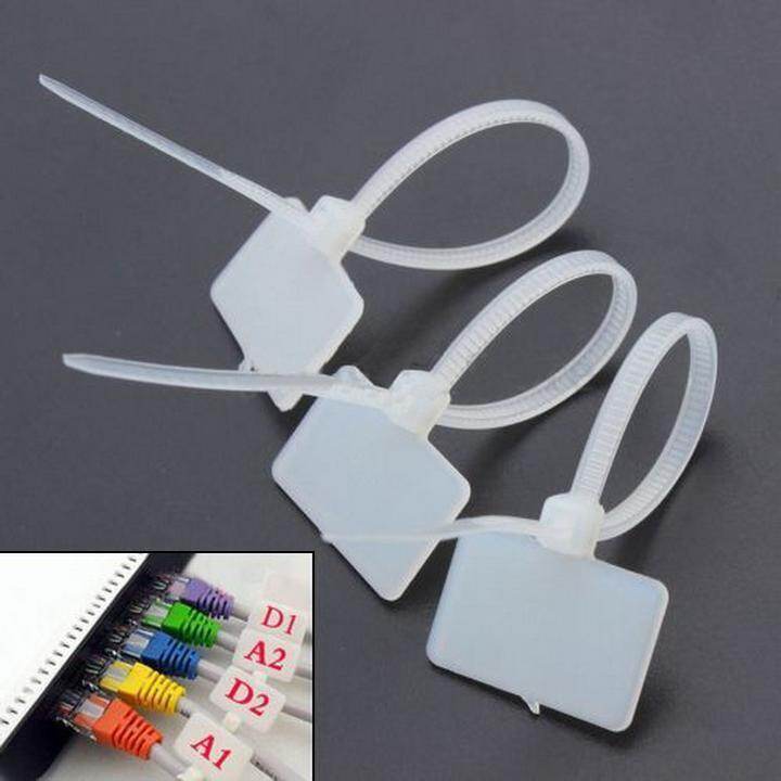 100pcs Nylon Self-Locking Label Tie Network Cable Marker Cord Wire Straps Zip