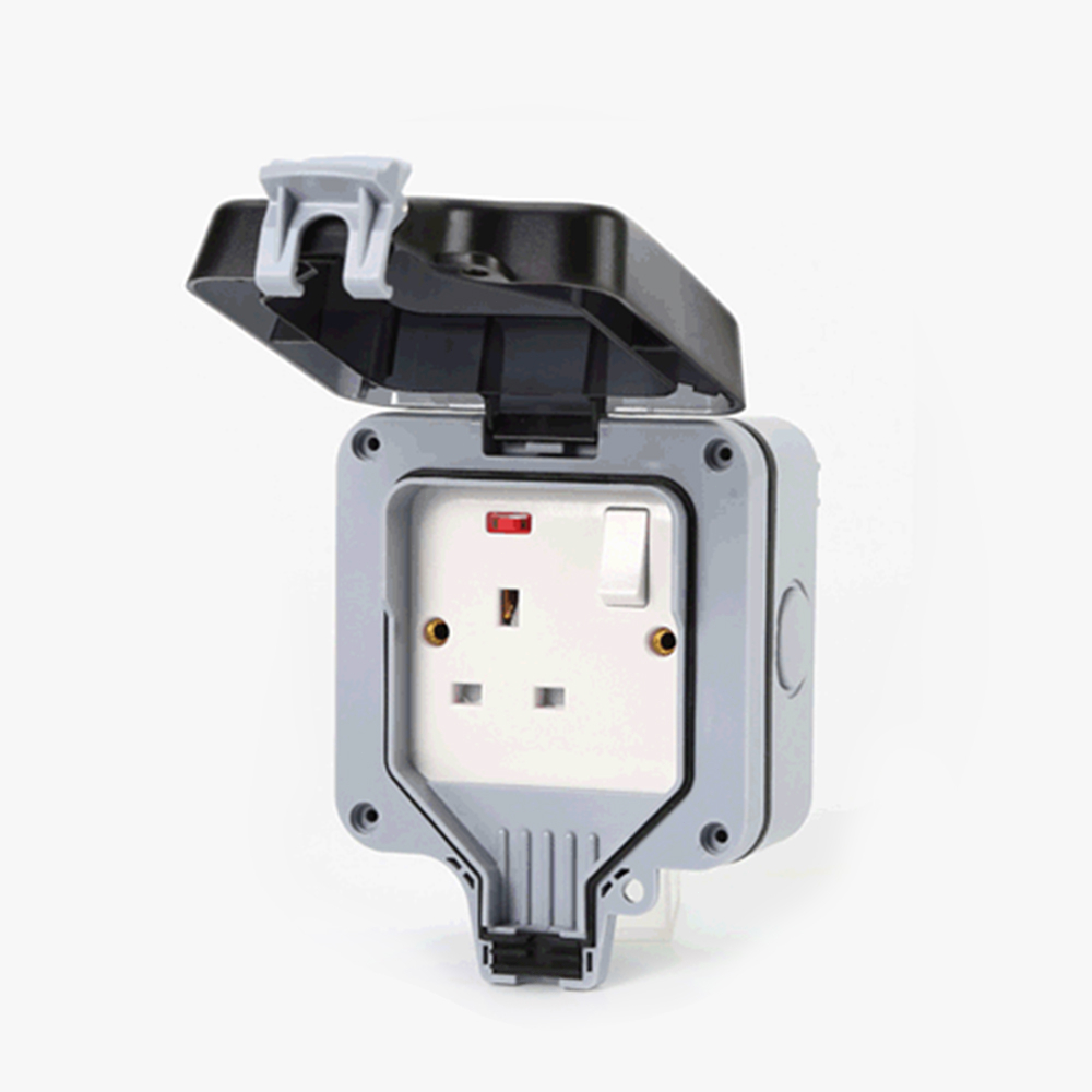Weatherproof Cover / Waterproof Cover IP66 With 13A Socket Neon Wall Switch Single/Double