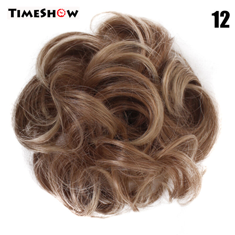 TimeShow Easy to Wear Stylish Hair Scrunchies Naturally Messy Curly Bun Hair Extension