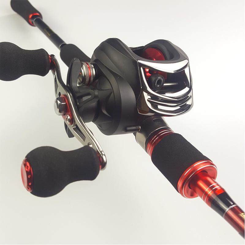 Set Pancingan Ikan: 2.1 M Baitcasting Karbon Rod + 15BB Bola Reel Pancing
