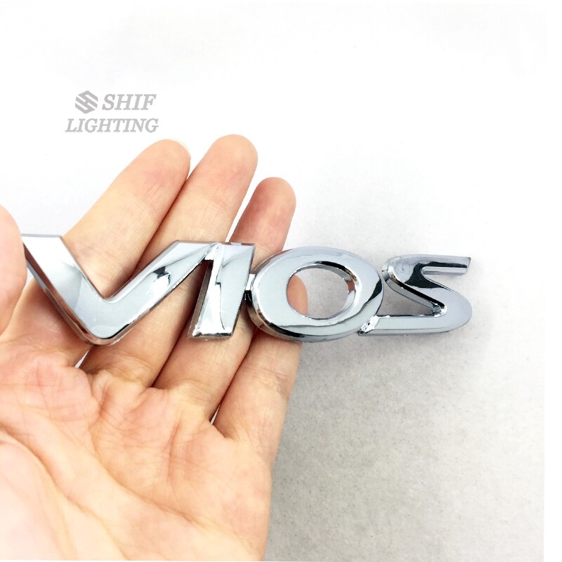 HYS 1 x ABS VIOS Letter Logo Car Auto Decorative Emblem Badge Sticker Decal Replacement for TOYOTA