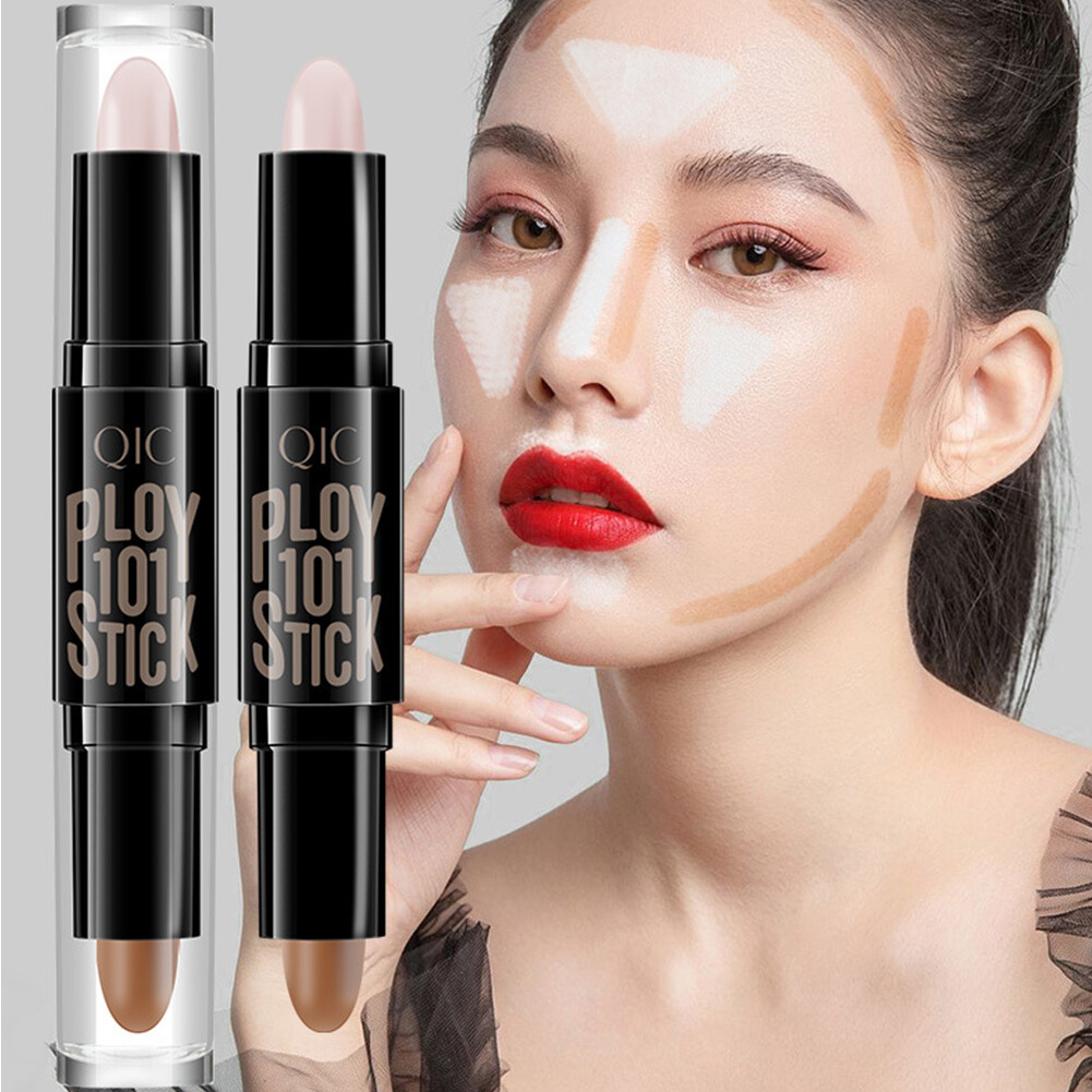 BEAUTYBIGBANG Beauty Double-headed Concealer Stick Clavicle Shadow Pen Facial Three-dimensional Highlight Stick Concealer Pen