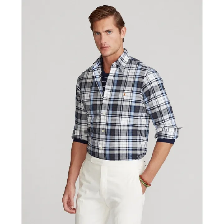 ralph lauren plaid oxford shirt