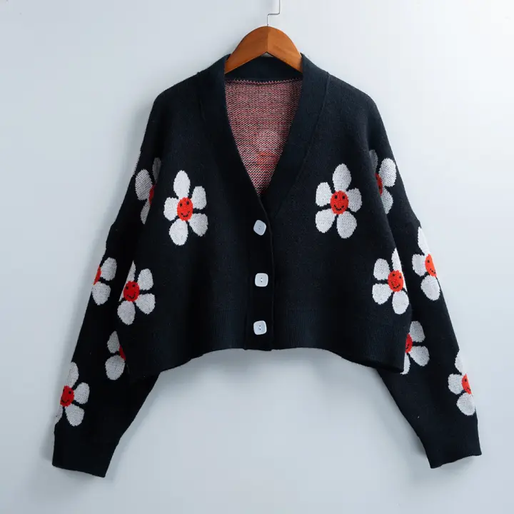 long flower cardigan