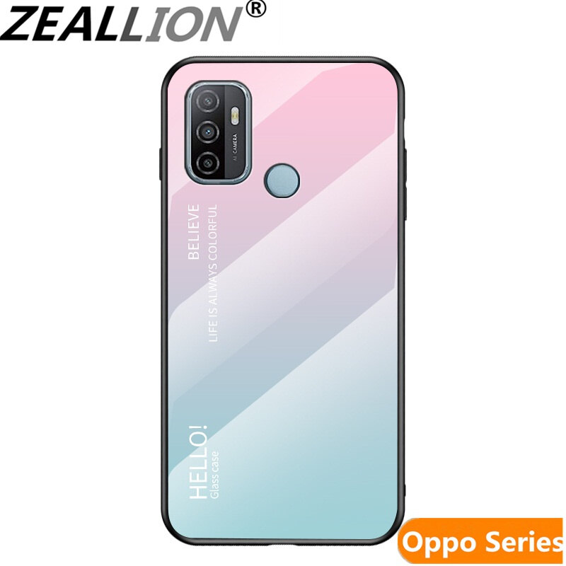 Zeallion Cho [OPPO A83 A7/A5S A5/A3S A7X A9 2020] Ốp Lưng Kính Cường Lực Gradient Ốp Bảo Vệ Điện Thoại