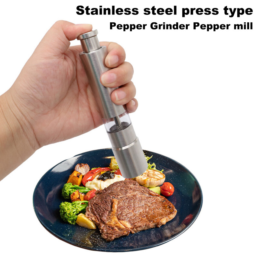 Salt And Pepper Grinder Push Button Pepper Grinder Single Hand Mini Salt And Pepper Grinder Set Or Single Manual Spice Grinder