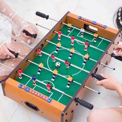 Bundle Joy - Kids Wooden Soccer Table Game Foosball Tabletop Football Indoor Family Game Toys Set (2 Balls)