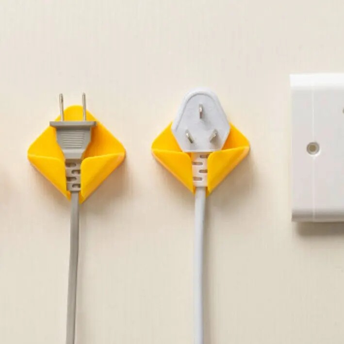 1/2/4Pcs Self Adhesive Power Plug Socket Hanger Holder Wall Storage Hook Cord Storage Rack Kitchen Plug Hook