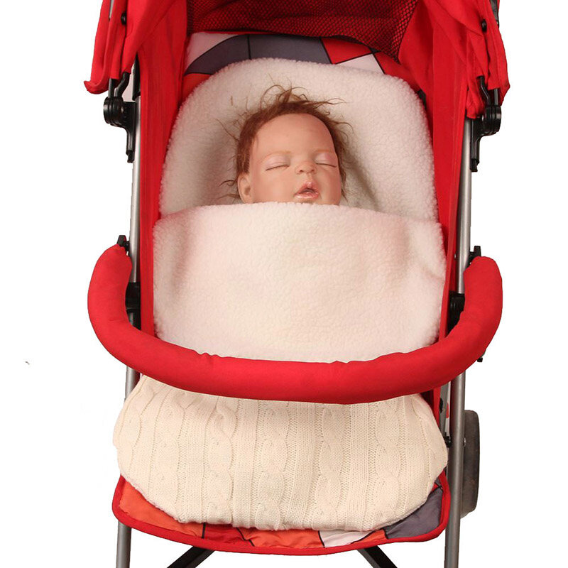 HS Baby plush sleeping bag thickened knitted warm sleeping bag