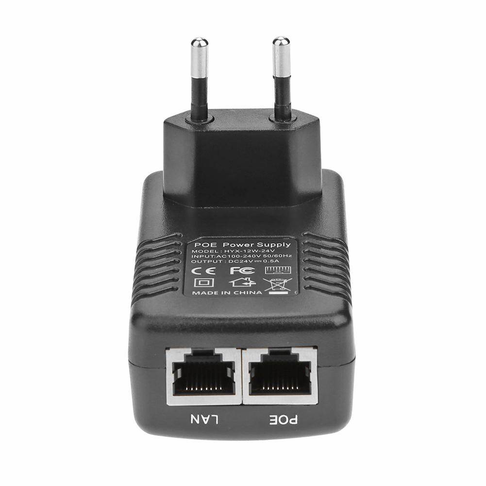 24V 0.5A 12W Wall Plug POE Injector Ethernet Adapter IP Phone Camera Switch
