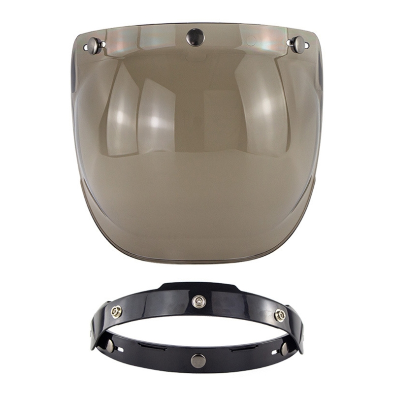 Randy Motorcycle Accessories Motorcycles Helmet Visor Lens Windshield Replacement for 3-snap Vintage Helmet Bubble Visor Lens
