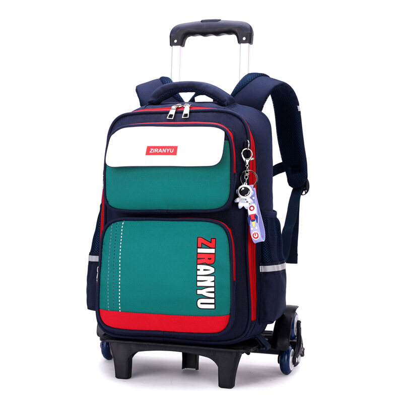 HOBIBEAR primary school student trolley school bag men and women large capacity six-wheel climbing ladder school bag