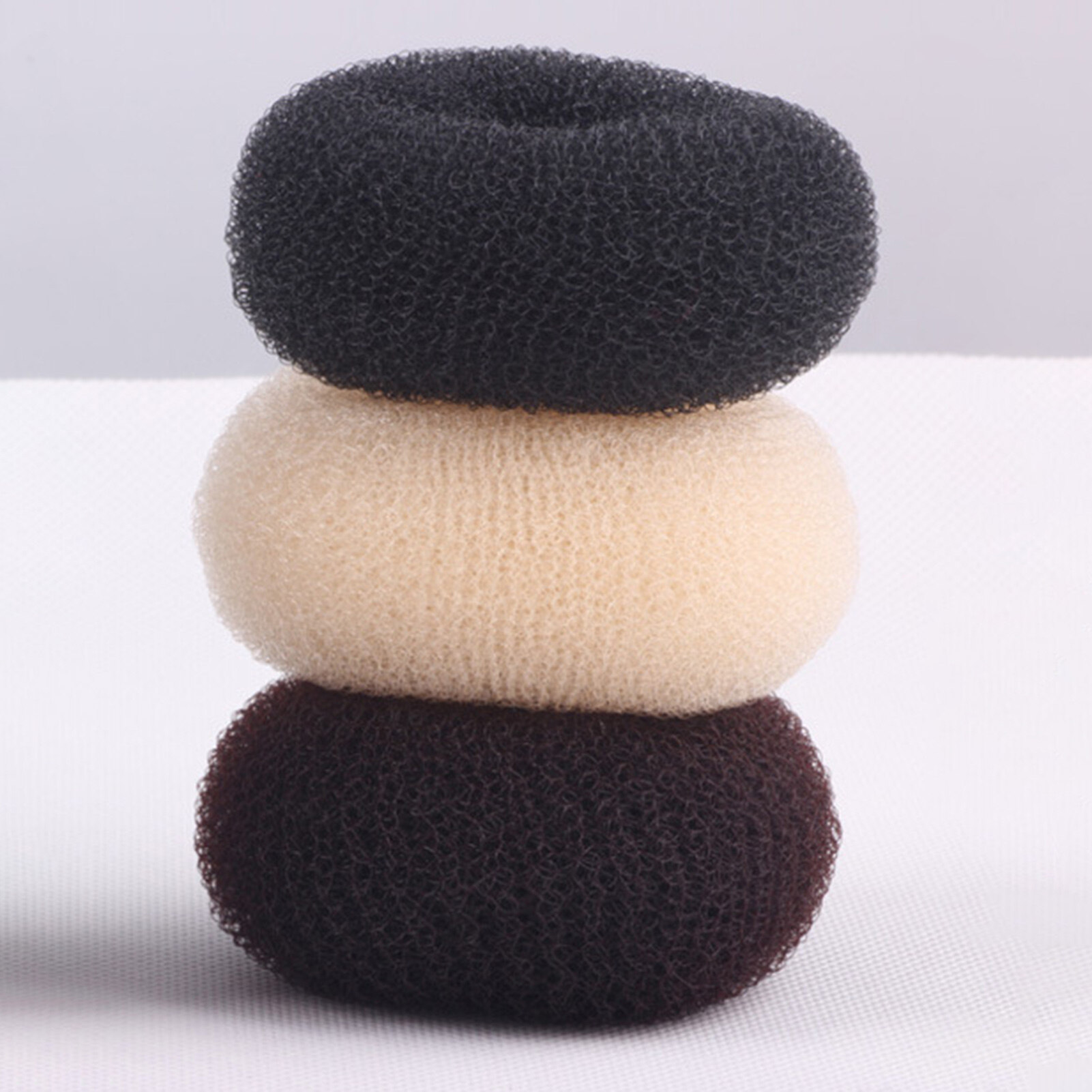 10 Pcs/Set Hair Bun Maker Solid Color Soft Flexible Portable Durable Make Hair Bun Convenient Elastic Easy to Use Hair Rope Hair Accessories