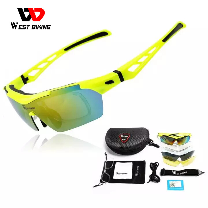 WEST BIKING Polarized Cycling Sunglasses Bike Eyewear Racing Men Women Goggle oculos Bicycle Glasses 5 Lens Cycling glasses