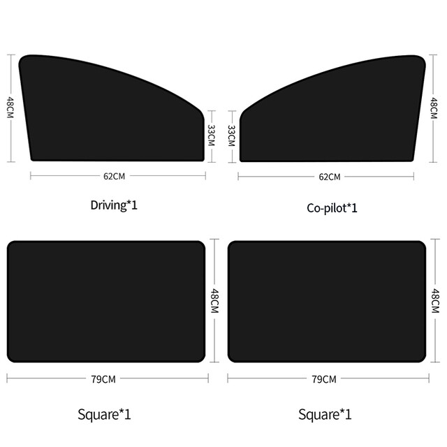 4PCS Magnetic Car Sun Shade UV Protection Car Curtain Car Window Sunshade Side Window Sun Visor Summer Protection Window Film