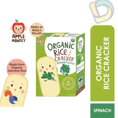 [Best Choice] Apple Monkey Organic Rice Cracker 30g (Spinach)