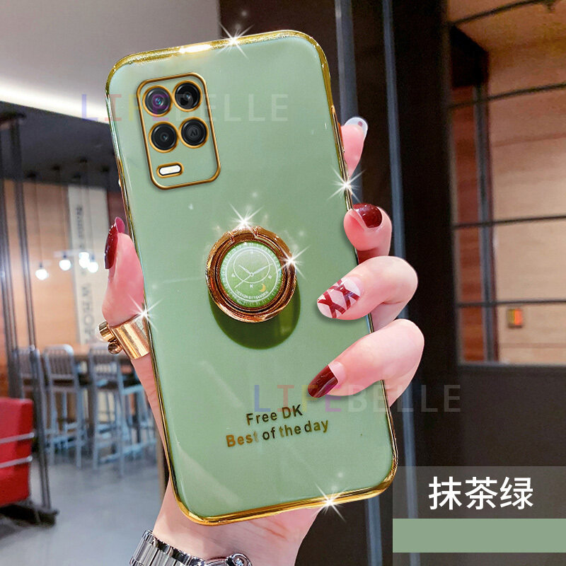 Ốp Lưng LIFEBELLE Dành Cho OPPO A54 4G Ốp Lưng + Giá Đỡ Nhẫn Đeo Ngón Tay, Ốp Điện Thoại Viền Mạ Siêu Mỏng Sáng Bóng Sang Trọng Ốp Bảo Vệ Chống Sốc Cao Cấp Bằng Silicon TPU Mềm