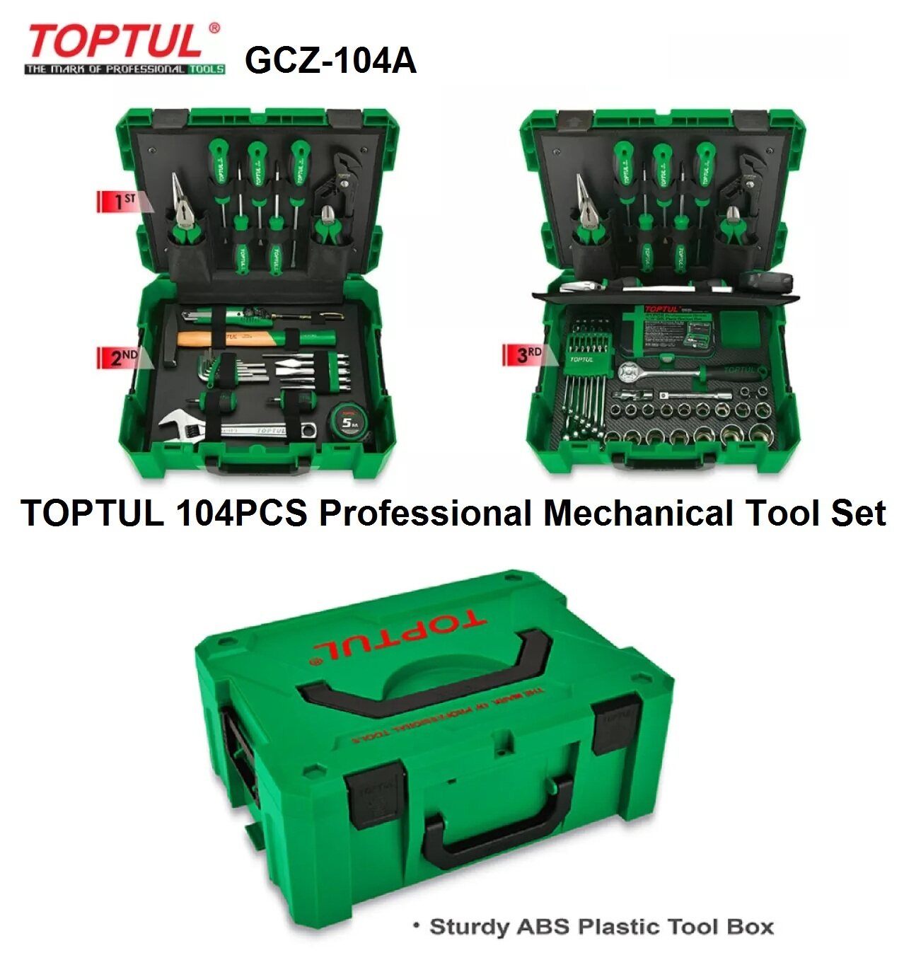 Toptul 104pcs Professional Mechanical Tool Box Set Lazada