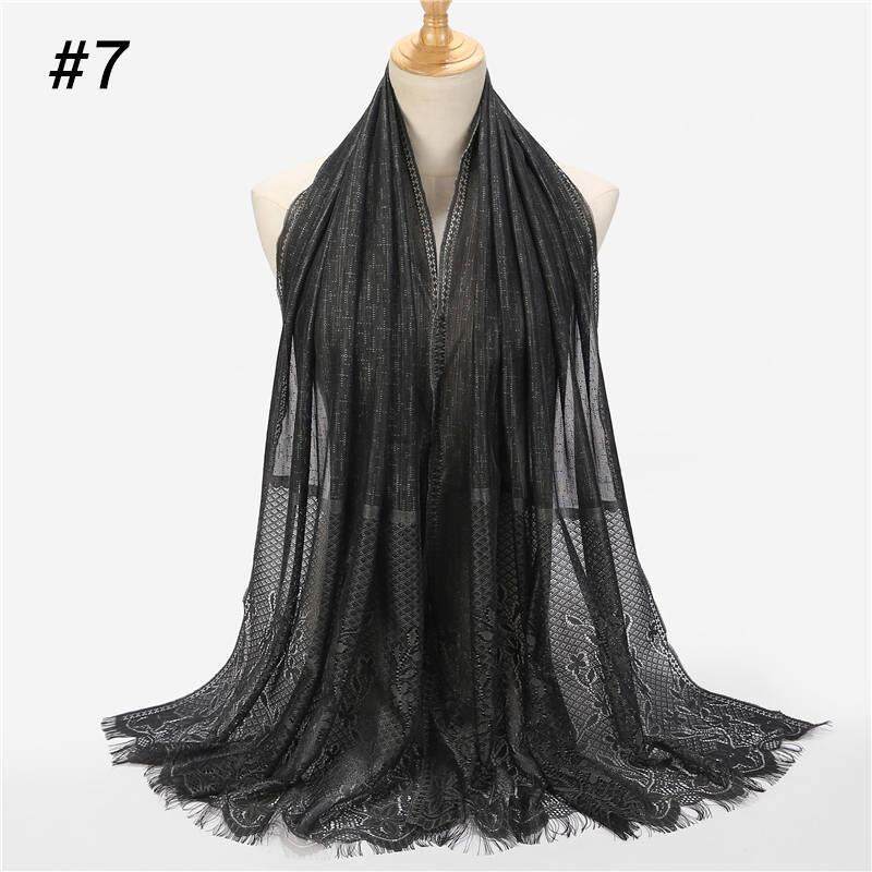 Musim Semi Musim Panas Kerudung Wanita Renda Muslim Polos Jilbab Selendang Berongga Syal Laciness Hood Sorban Pashmina Panjang Penutup Kepala Islam Khimar WJ384