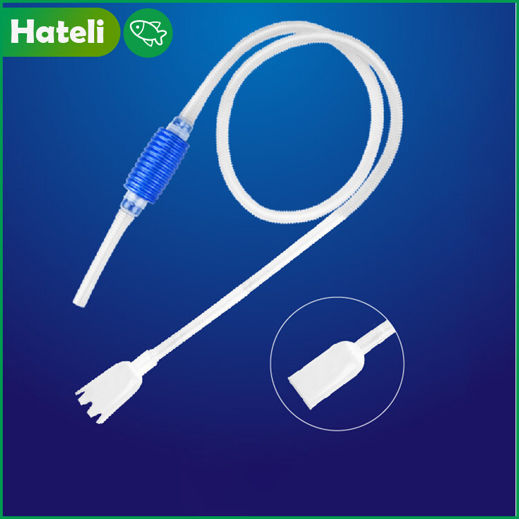[HATELI] （White）Aquarium Accessories Fish Tank Water Changer Siphon Water Pipe Pumping Sand Cleaning Tool