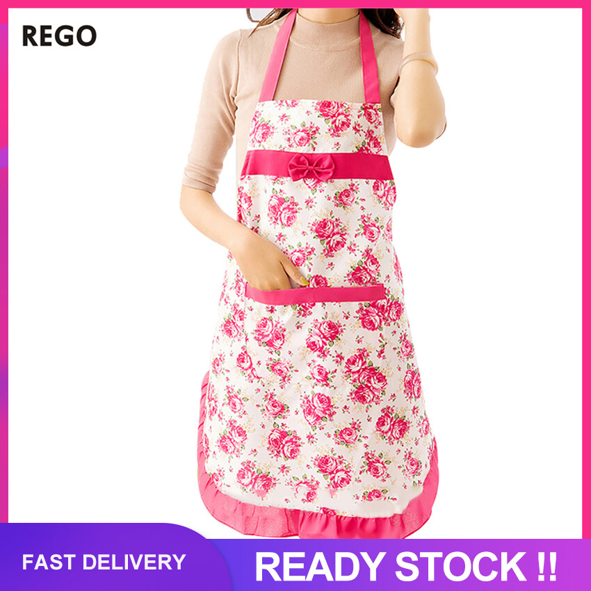 rego Kitchen Aprons for Women with Pockets, Durable Floral Women’s Chef Aprons for Cooking, Baking, BBQ and Gardening
