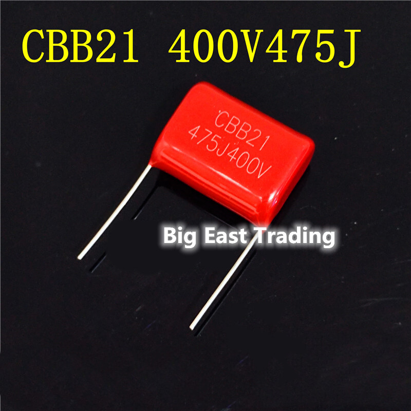 2pcs cbb21 475j 400v capacitor metallized film capacitor 400v475j polyester capacitor 4.7uf 400v pitch p=25mm