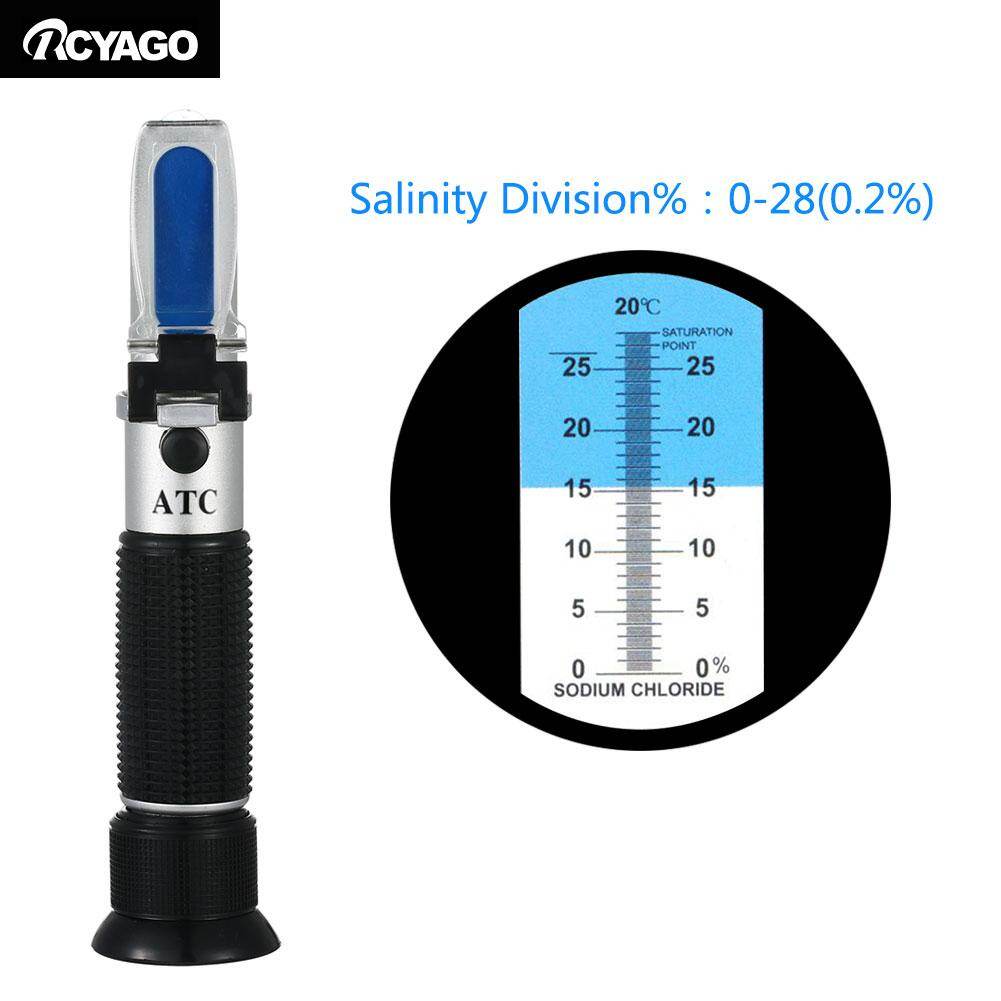 RCYAGO Khúc xạ kế đo độ mặn 0-28%-Thiết bị kiểm tra độ mặn cầm tay với ATC, lăng kính độ phân giải cao dành cho thực phẩm và phòng thí nghiệm