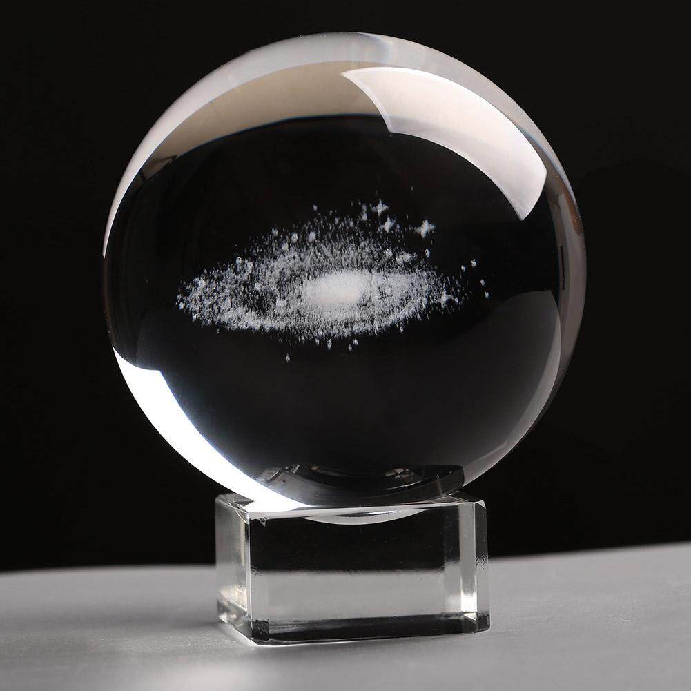 Engraved Solar System Ball Crystal Globe Model Home Desk Decorations New 6 CM