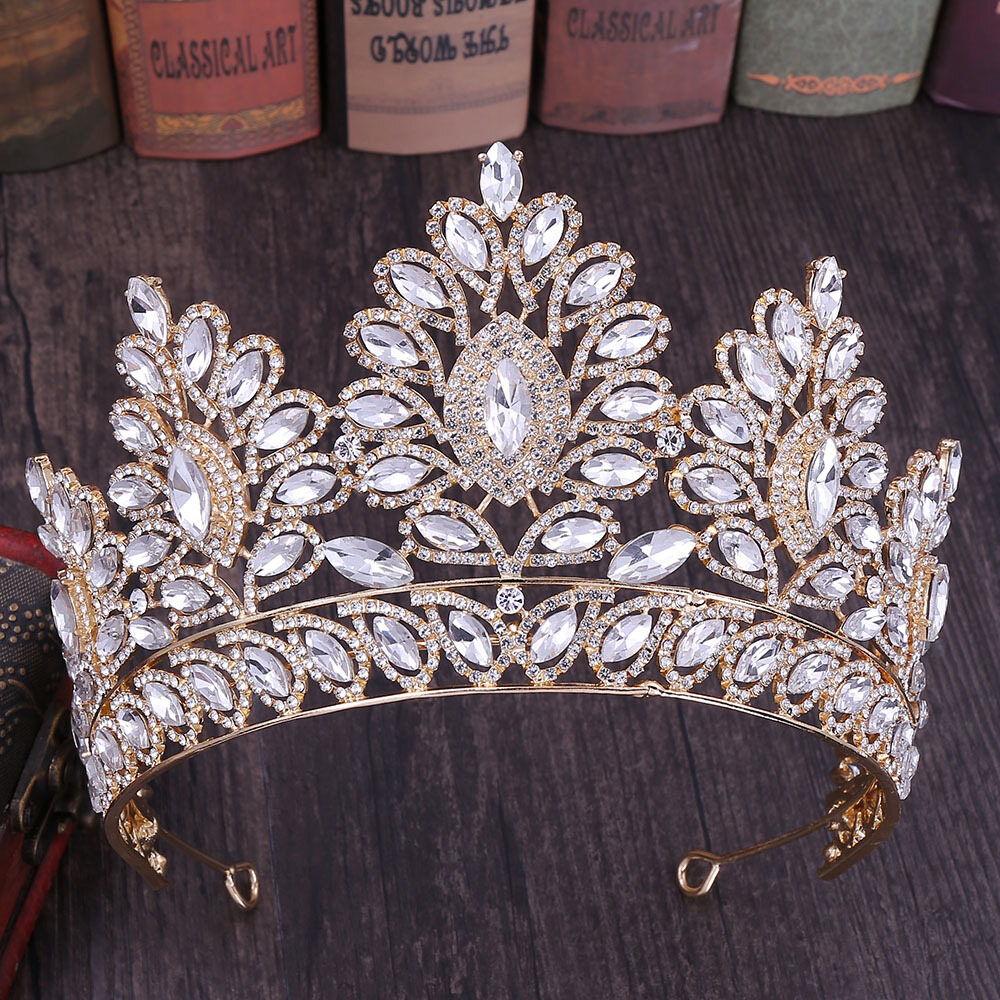 Baroque Diamante Crown Bride Tiaras Wedding Hair Accessories Wedding Pageant Crown