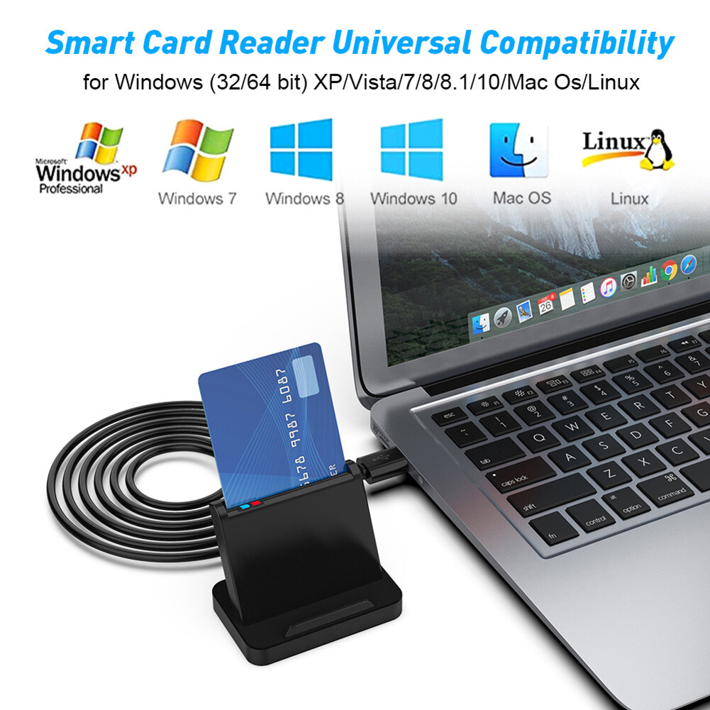 SCR816 USB Smart ID IC SIM CAC Card Reader for Windows 10 8 7 Max OS Linux