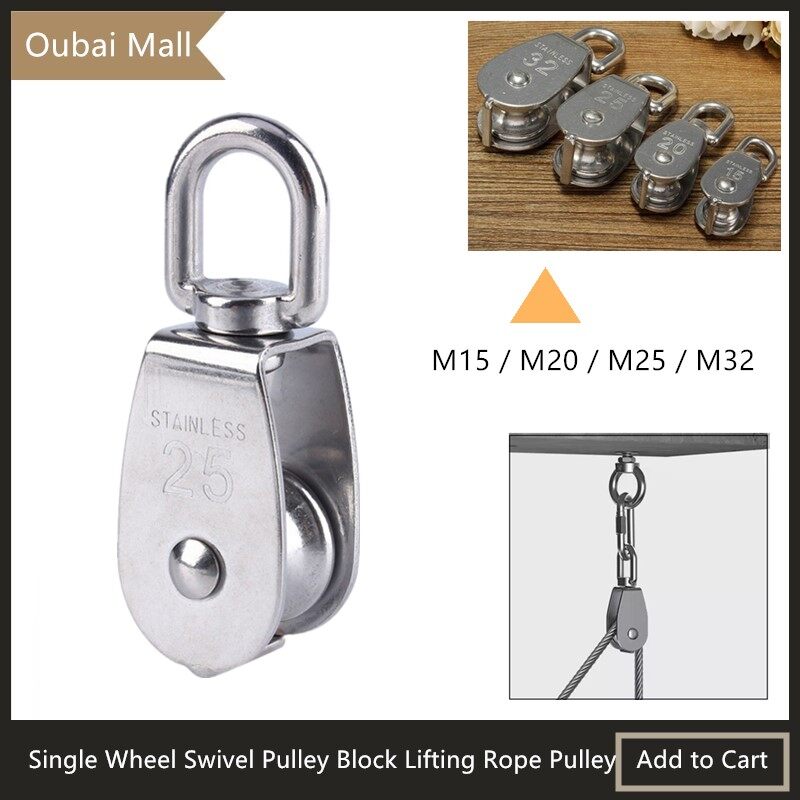 Heavy Duty Steel Single Wheel Swivel Lifting Rope Pulley Block M15 M20 M25 M32