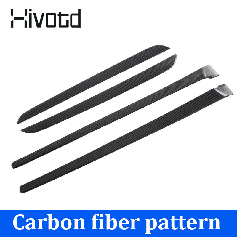 Hivotd 4PCS Car interior door panel decorative strip,Carbon fiber,wood grain,chrome plated interior accessories,Automotive interior modification parts For Honda HRV HR-V RS VEZEL 2022 2023