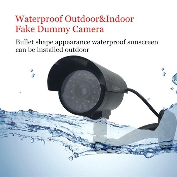 Outdoor CCTV Camera Waterproof Wireless Surveillance Dummy Fake CCTV Security Camera with LED Flash
