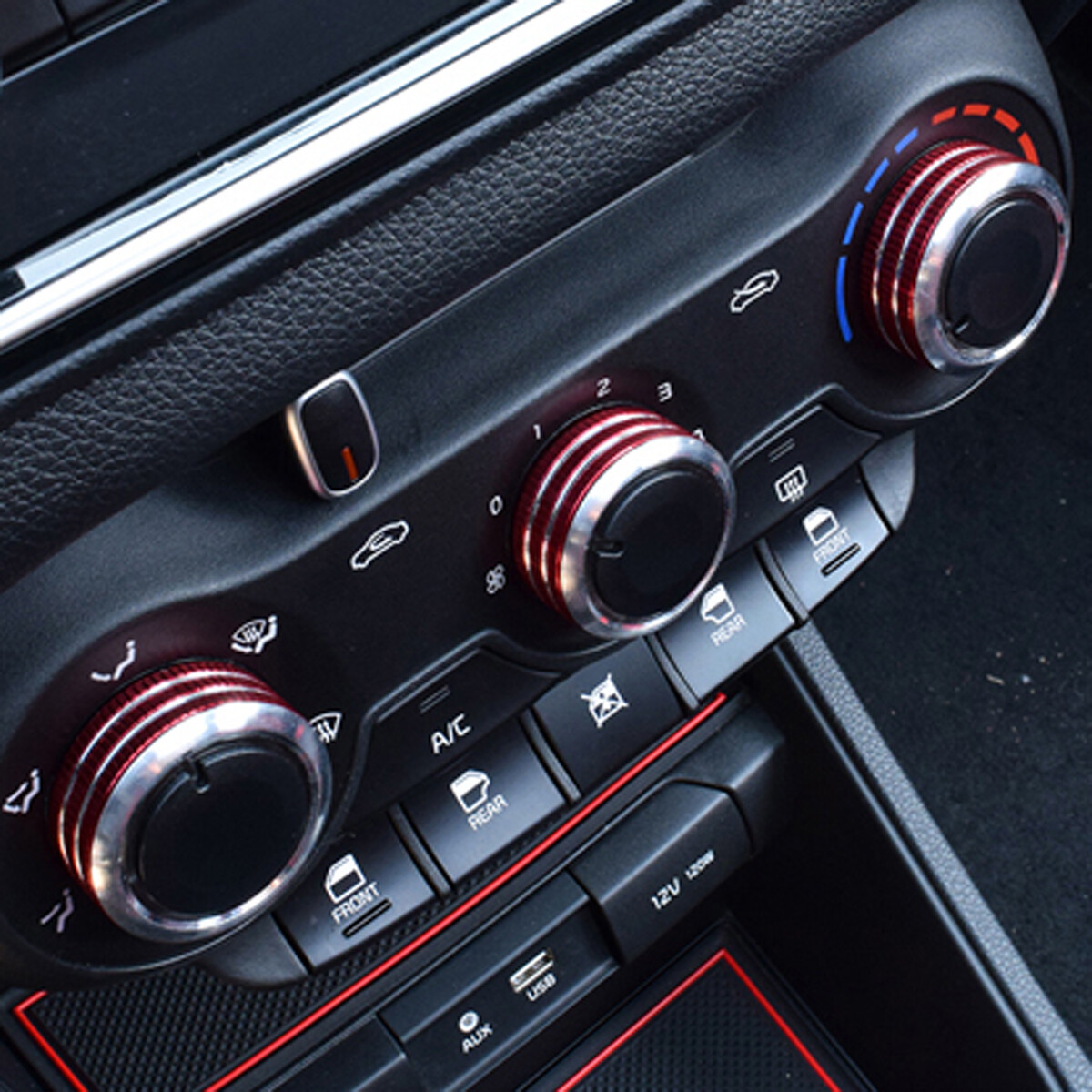 Air Conditioning Knob modification for Kia Soluto 2018 2019 2020 2021 pegas Interior Special Modification Accessories Aluminum Rotary Switch Decoration