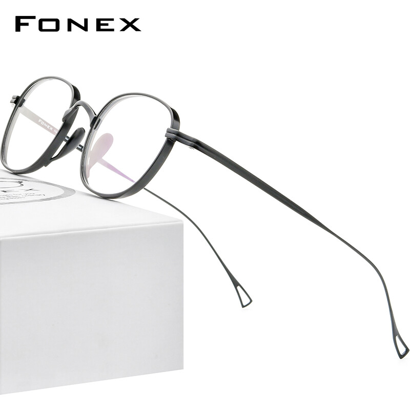 FONEX Pure Titanium Glasses Frame Men Retro Square Eyeglasses Women 2022 New Vintage Ultralight Korean Japaness Style Optical Eyewear F85649