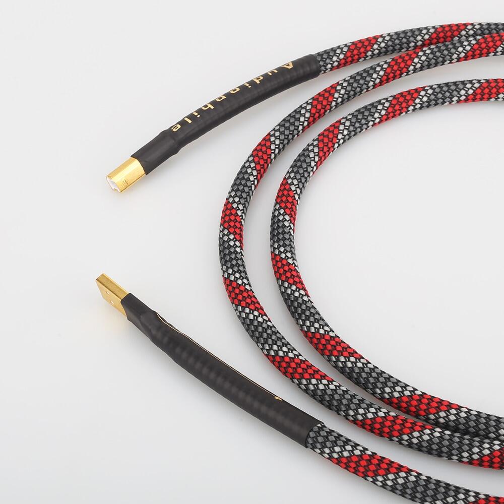 High Quality Hi-End A53 OCC silver plated USB audio cable data USB cable DAC USB hifi cable A-B usb cable