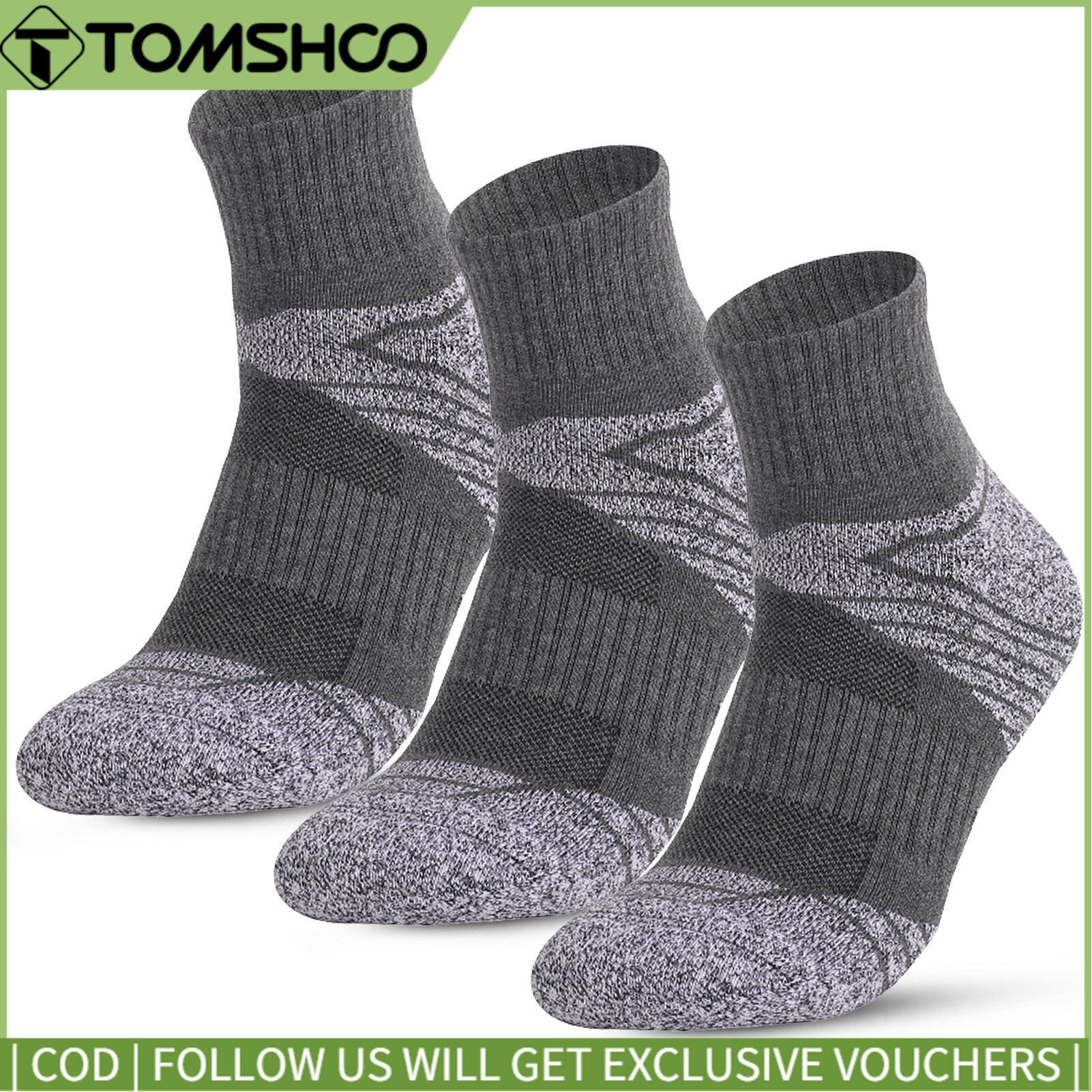 Topp Cycling Men 3 Pairs Athletic Cotton Socks Outdoor Sports Casual Crew Socks for Hiking Trekking Walking