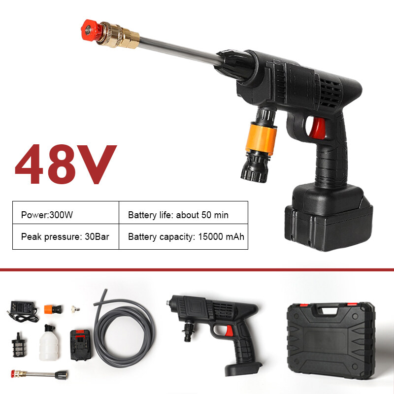 [ready Stock] Cordless Water Jet Portable Car Wash Gun High Pressure 