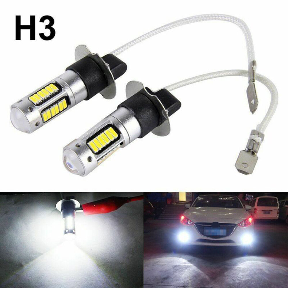 2*H3 LED Fog Light Bulbs Conversion Kit Canbus 6000K White 100W Quality Hot